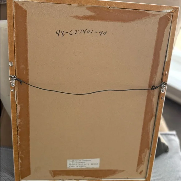 Prof Framed Angel Wings Wall Art Made From Gold Dyed Feathers - 16” x 20” - Picture 5 of 5